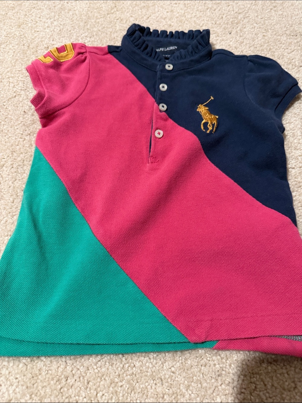 Ralph Lauren Colorblock Polo tops in Navy, Pink & Teal